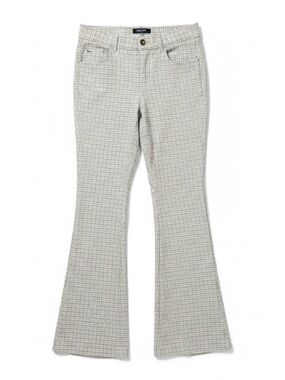 Hollister Light Green Plaid High-Waist Flare Leg Bell Bottom Pants Jeans Size S